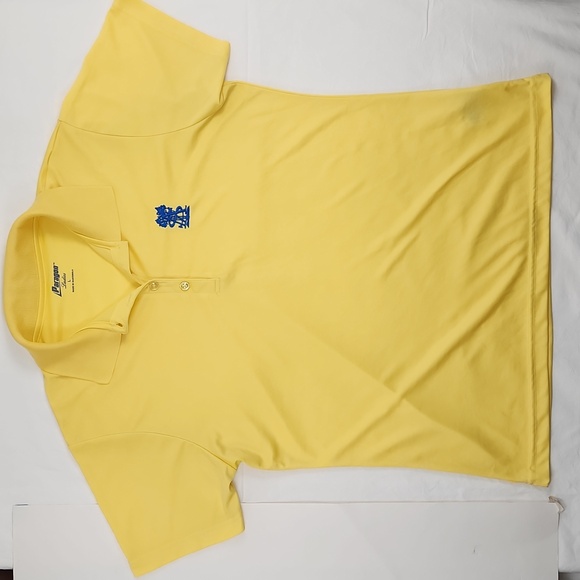 Paragon yellow Golf Polo, Ladies Size L, Made in Guatemala, 4 button crew neck - Picture 11 of 17